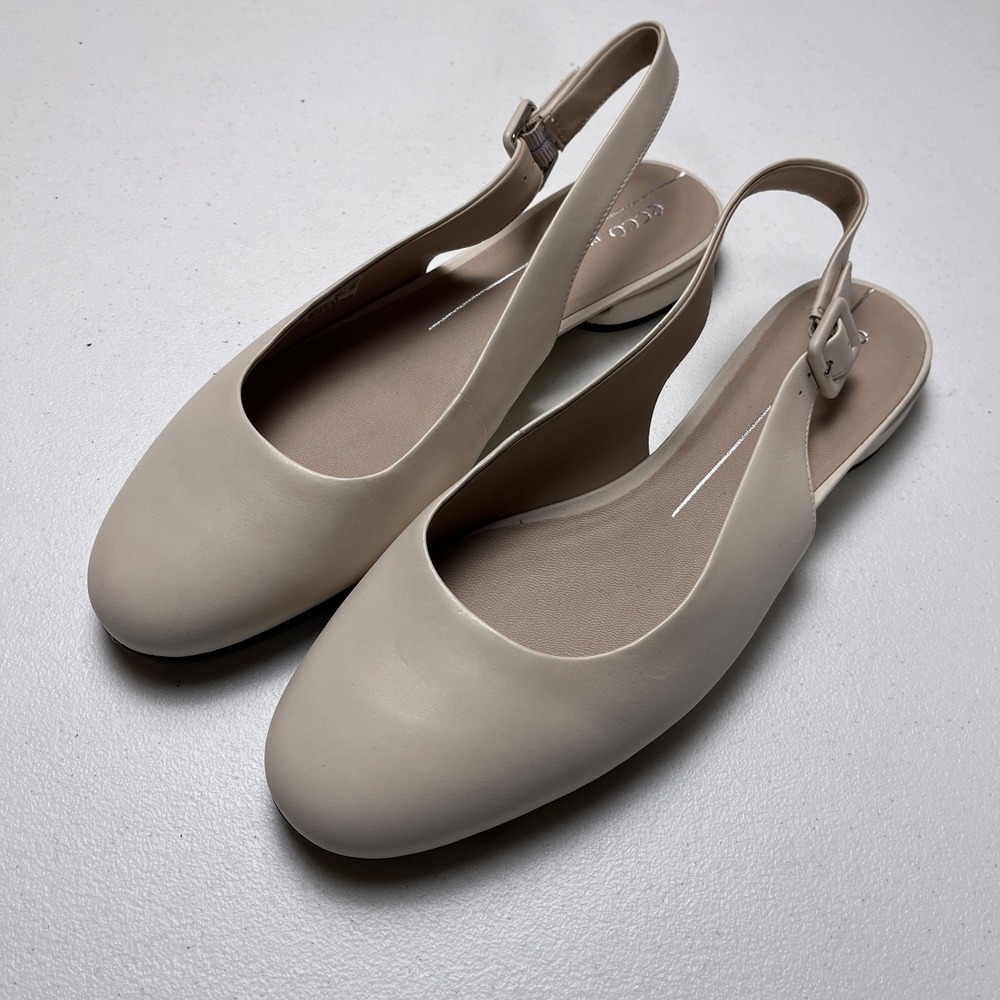 Ecco Danish Design Slingback Flats Womens Size 10-10.5 Gray Buckle Strap 464958